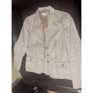 Woman's Pendleton Brown Plaid Suit Coat Size 10
